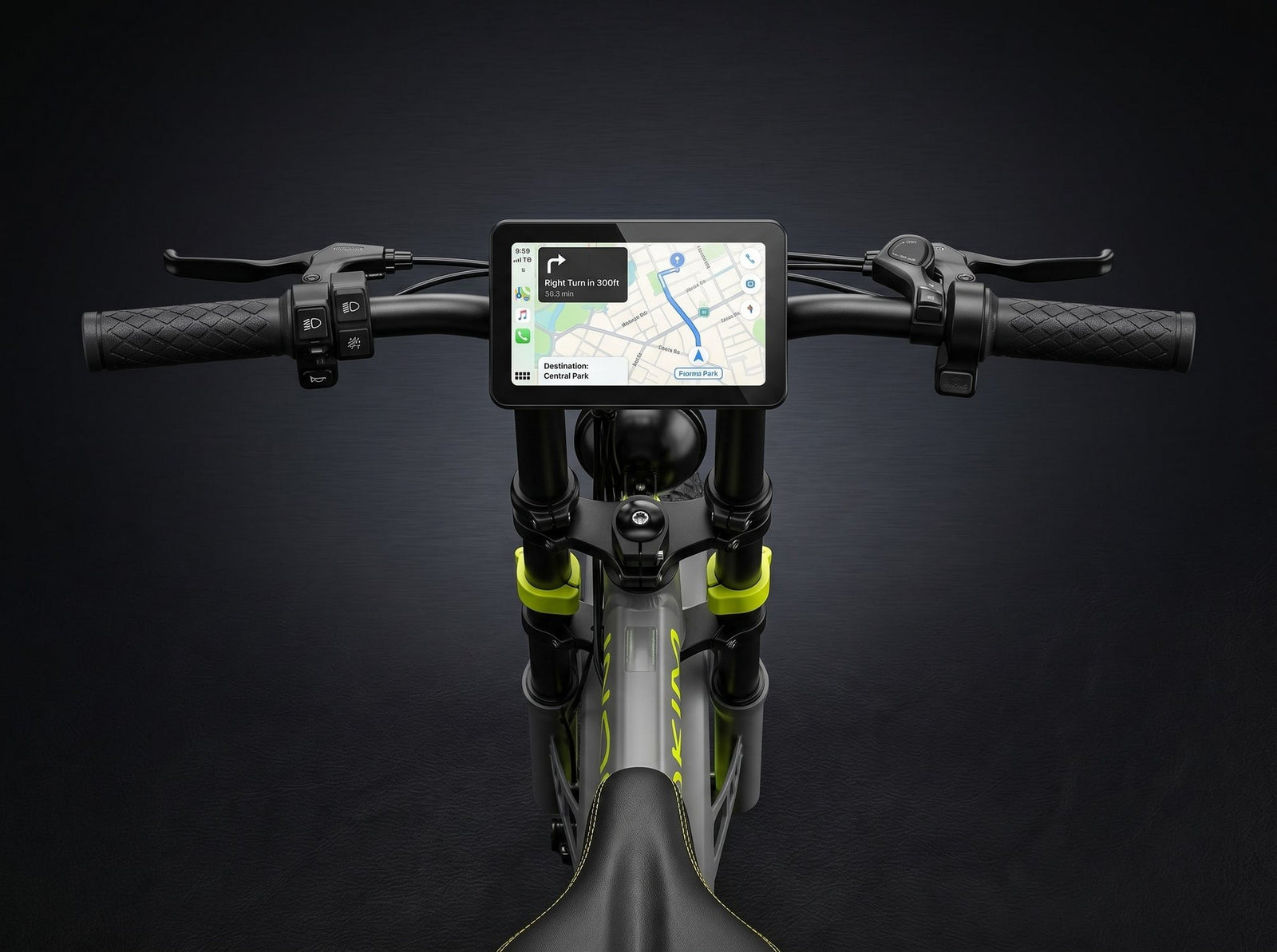 INOKIM X handlebar with the CarPlay display