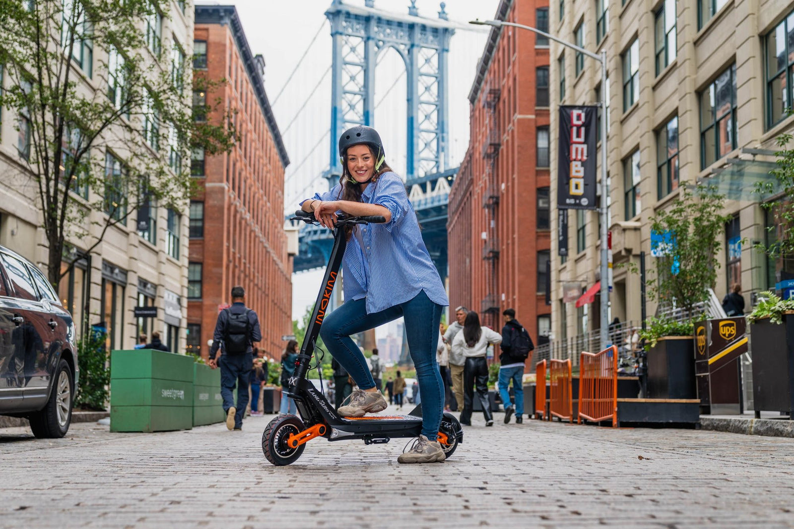 INOKIM OX riding through Dumbo, New York